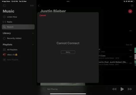 Why is Apple Music saying cannot connect, and how does this relate to the existential dread of modern technology?